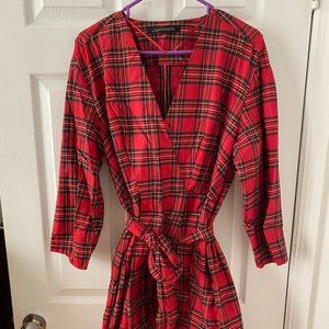 ZARA Tartan Mini Belted Dress
